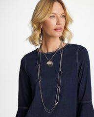 Long Silver Ball Chain Single Strand Silver - Chico's