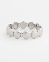 Silver Textured Circle Stretch Bracelet Silver - Chico's