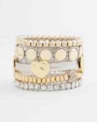 Mixed Metal Heart Stretch Bracelet Mixed Metals - Chico's