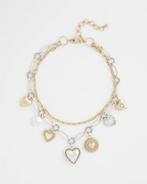 Mixed Metal Heart Charm Necklace Mixed Metals - Chico's