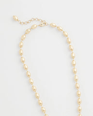Gold Bead Long Single Strand Necklace Gold - Chico's