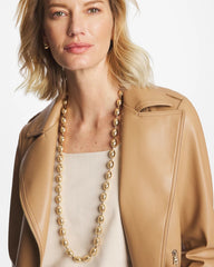 Gold Bead Long Single Strand Necklace Gold - Chico's