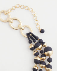 Gold & Navy Bead Necklace Navy - Chico's