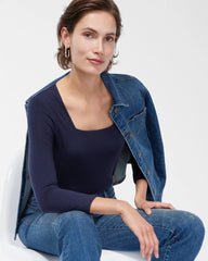 Touch of Cool™ Square Neck Tee Classic Navy - Chico's