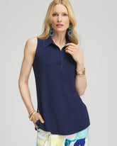 Denim Sleeveless Collared Tunic Riviera Authentic - Chico's