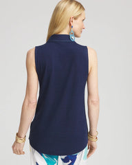 Denim Sleeveless Collared Tunic Riviera Authentic - Chico's