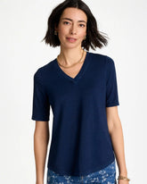 Cotton Slub V-Neck Tee Riviera Authentic - Chico's