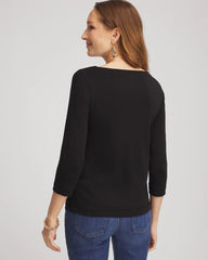 Pima Cotton 3/4 Sleeve Tee Black - Chico's