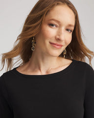 Pima Cotton 3/4 Sleeve Tee Black - Chico's