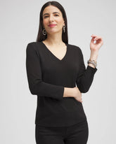 3/4 Sleeve Perfect Tee Black - Chico's