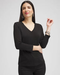 3/4 Sleeve Perfect Tee Black - Chico's