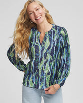 Ocean Plume Crinkle Top Passport Blue - Chico's