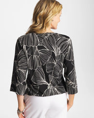 Ginkgo Matte Jersey Bubble Hem Top Black - Chico's
