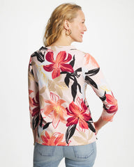 Pima Cotton 3/4 Sleeve Tee Folkloric Red - Chico's