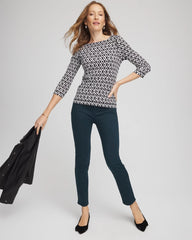Pima 3/4 Sleeve Tee Black - Chico's