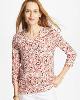Pima 3/4 Sleeve Tee Rose Smoke - Chico's