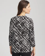 Printed Pima 3/4 Sleeve Tee Black - Chico's