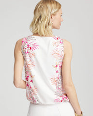 Tropical Floral Bubble Hem Tee Alabaster - Chico's