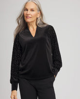 Art Deco Velvet Burnout Top Black - Chico's
