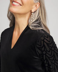 Art Deco Velvet Burnout Top Black - Chico's