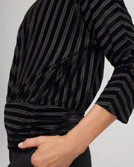 Velvet Burnout Stripe Banded-Bottom Top Black - Chico's