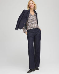 Bloom Crinkle Bodre Top Graphite Gray - Chico's