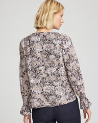 Bloom Crinkle Bodre Top Graphite Gray - Chico's