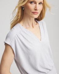 Foiled Knit Banded Bottom Top Dove Gray - Chico's