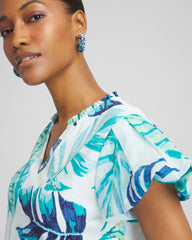 Notch Neck Cap Sleeve Tee Paradiso Blue - Chico's