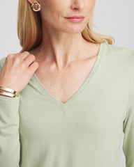 Touch of Cool™ V-Neck Layering Tee Sage Meadow - Chico's