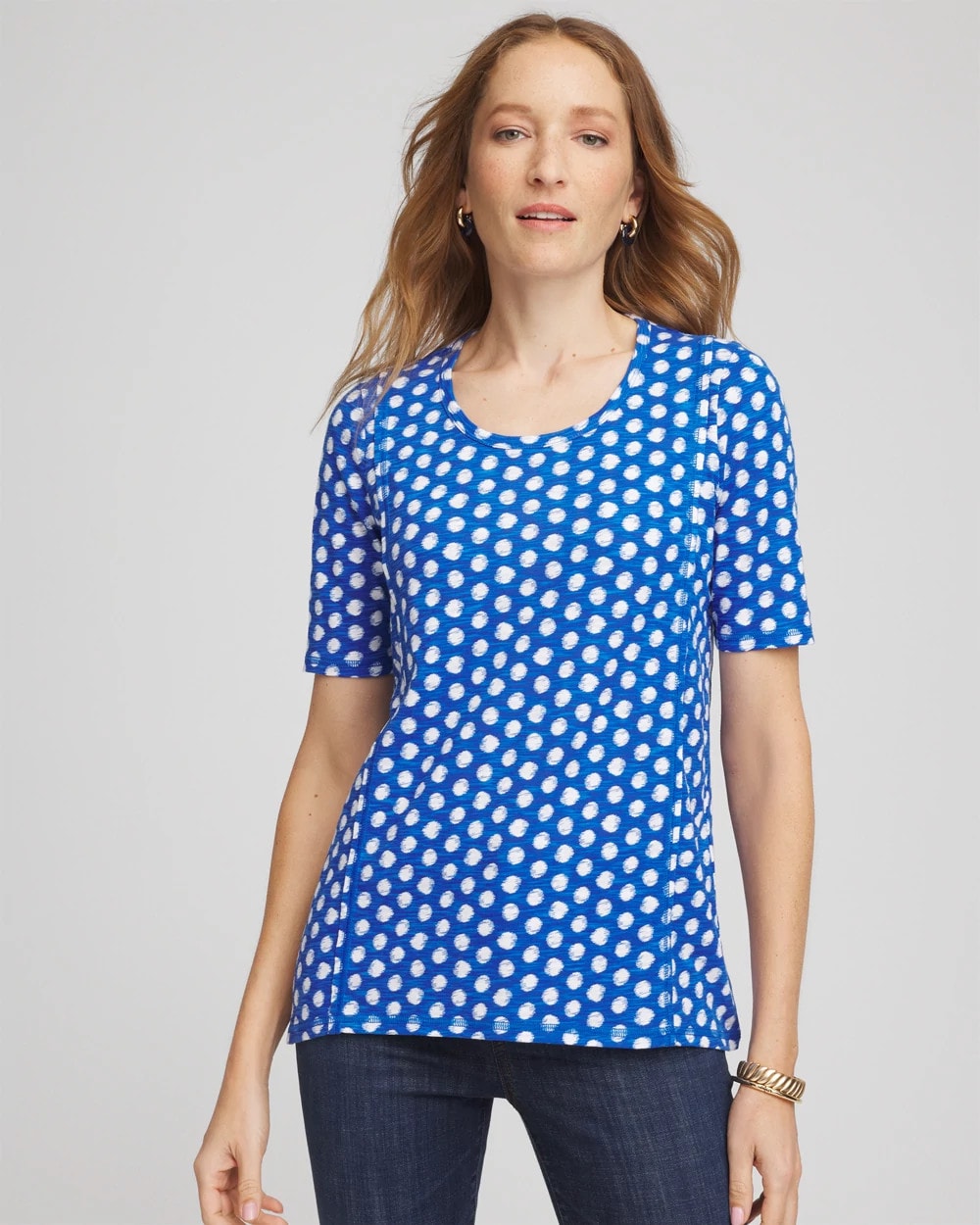 Printed Slub Short Sleeve Tee Azure - Chico's