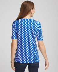 Printed Slub Short Sleeve Tee Azure - Chico's