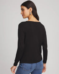 Embellished Cowlneck Dolman Tee Black - Chico's