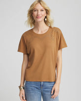 Studded Tapered Dolman Top Burnt Sienna - Chico's