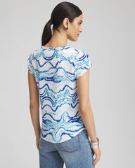 Ocean Waves Cap Sleeve Dolman Tee Alabaster - Chico's