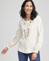 Embellished Long-sleeve Top English Cream - Chico's