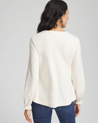 Embellished Long-sleeve Top English Cream - Chico's