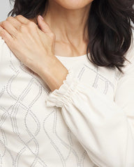 Embellished Long-sleeve Top English Cream - Chico's