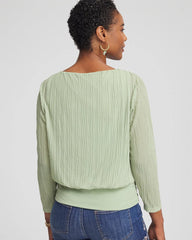 Touch of Cool™ Textured Banded-Hem Top Sage Meadow - Chico's