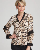 Animal Print Long-Sleeved Top English Cream - Chico's