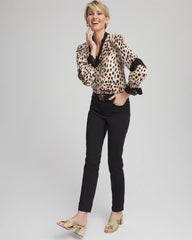 Animal Print Long-Sleeved Top English Cream - Chico's