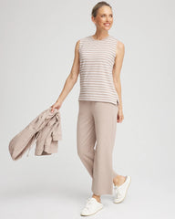 Zenergy® UPF Sleeveless Metallic-Striped Tank Light Taupe Heather - Chico's