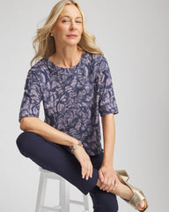 Animal Cozy Crewneck Tee Indigo Sky - Chico's