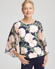 Georgette Angel-Sleeved Top Darkest Spruce - Chico's