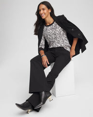 Pima Jewel Neck Contrast Tee Black - Chico's