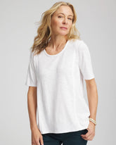 Slub Paneled Elbow Tee Alabaster - Chico's