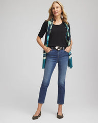 Slub Paneled Elbow Tee Black - Chico's