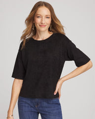 Cozy Crewneck Tee Black - Chico's