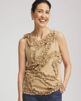 Sleeveless Ruffle-Appliqué Tank Top Cafe Aroma - Chico's