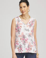 Floral Sleeveless V-Neck Tank Alabaster - Chico's